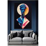 Tekli Dikey Kanvas Dekoratif Duvar Tablosu Modern Sanat Yunan Heykeli İllüstrasyon