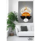 Tekli Dikey Kanvas Salon Yatak Odası Mutfak Ofis Duvar Tablosu Soyut Sanat Altın Geyik