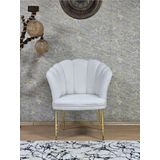 Tekli Gold Kaplama Tel Ayak Papatya Çay Seti Koltuk Takımı , Balkon, Salon, Ofis, Cafe Koltuk Takımı Krem Renk Tek Ebat Beden