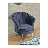 Tekli İstiridye Beyaz Boyalı Sivriltme Ayak Çay Seti Koltuk Tekli Berjer , Balkon, Salon, Ofis Füme Renk 47 X 47 Boyut/Ebat