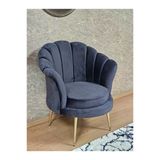Tekli İstiridye Gold Kaplama Sivriltme Ayak Çay Seti Koltuk Tekli Berjer , Balkon, Salon, Ofis Füme Renk 47 X 47 Boyut/Ebat