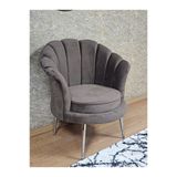 Tekli İstiridye Krom Kaplama Sivriltme Ayak Çay Seti Koltuk Tekli Berjer , Balkon, Salon, Ofis Kahverengi Renk 47 X 47 Boyut/Ebat