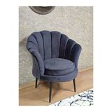 Tekli İstiridye Siyah Boyalı Sivriltme Ayak Çay Seti Koltuk Tekli Berjer , Balkon, Salon, Ofis Füme Renk 47 X 47 Boyut/Ebat