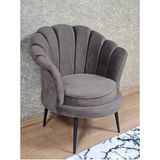 Tekli İstiridye Siyah Boyalı Sivriltme Ayak Çay Seti Koltuk Tekli Berjer , Balkon, Salon, Ofis Kahverengi Renk 47 X 47 Boyut/Ebat