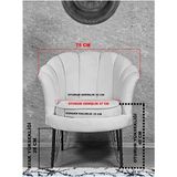 Tekli İstiridye Siyah Boyalı Telli Ayak Çay Seti Koltuk Tekli Berjer , Balkon, Salon, Ofis Krem Renk 47 X 47 Boyut/Ebat