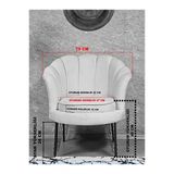 Tekli İstiridye Siyah Boyalı Telli Ayak Çay Seti Koltuk Tekli Berjer , Balkon, Salon, Ofis Mavi Renk 47 X 47 Boyut/Ebat
