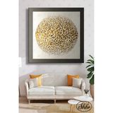 Tekli Kare Kanvas Duvar Tablosu Salon Yatak Odası Mutfak Kafe Ofis Gold Geometrik Desenler-24