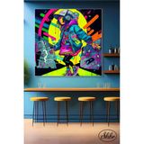 Tekli Kare Kanvas Duvar Tablosu Salon Yatak Odası Mutfak Kafe Ofis Hiphop Dans Grafiti