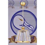 Tekli Kristal Avize Konik Gold - Krom