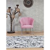 Tekli Krom Kaplama Tel Ayak Papatya Çay Seti Koltuk Tekli Berjer , Balkon, Salon, Ofis, Cafe Koltuk Pembe Renk Tek Ebat Beden