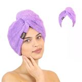 Tekli Paket Mikrofiber Saç Havlusu (Lila)