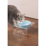 Tekli Seramik Dekoratif Kedi Ve Köpek Pleksi Mama & Su Kabı Kedi Paspası mavi