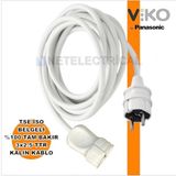 Tekli Seyyar Uzatma Kablosu - 4 Metre 3x2.5 Ttr Kalın Beyaz Kablo | Düz Erkek Fiş