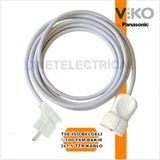 Tekli Seyyar Uzatma Kablosu - 45 Metre 3x1.5 Ttr Beyaz Kablo | Yan Erkek Fiş