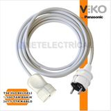 Tekli Seyyar Uzatma Kablosu - 8 Metre 3x1.5 Ttr Beyaz Kablo | Düz Erkek Fiş