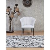 Tekli Siyah Boyalı Tel Ayak Papatya Çay Seti Koltuk Tekli Berjer , Balkon, Salon, Ofis, Cafe Koltuk Krem Renk Tek Ebat Beden