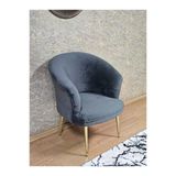Tekli Teddy Gold Kaplama Sivriltme Ayak Çay Seti Koltuk Tekli Berjer , Balkon, Salon, Ofis Füme Renk 40,5 Boyut/Ebat