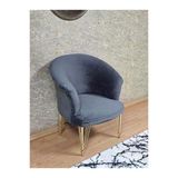 Tekli Teddy Gold Kaplama Telli Ayak Çay Seti Koltuk Tekli Berjer , Balkon, Salon, Ofis Fume Renk 40,5 Boyut/Ebat