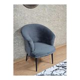 Tekli Teddy Siyah Boyalı Sivriltme Ayak Çay Seti Koltuk Tekli Berjer , Balkon, Salon, Ofis Füme Renk 40,5 Boyut/Ebat