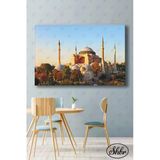 Tekli Yatay Dekoratif Kanvas Tablo Salon Yatak Odası Ofis Ayasofya Cami