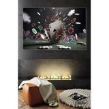 Tekli Yatay Kanvas Dekoratif Duvar Tablosu Texsas Poker Salon Tablosu
