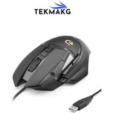 Tekmakg Kablolu Gaming Oyuncu Mouse - 7200 Dpı Rgb Aydınlatmalı Yüksek Hassasiyetli Ergonomik USB Fare - Renk
