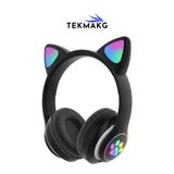TEKMAKG STN-28 Kedi Kulaklı Kulaklık Kablosuz Bluetooth 5.0 Led Işıklı Çocuk Kulaklığı