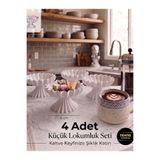 tekmation 4'lü Modern Tasarım Dekoratif Kahve Yanı Lokumluk / Sunumluk (Plastik) 4 adet