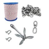 Tekne Çapa Seti. 1,5 Kg. Tekne Ve Bot Çapası. Kombine Hazır Set