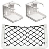 Tekne Karavan Seti 2 Adet Katlanır Bardaklık 1 Adet 32X17CM Eşya Taşıma Filesi Beyaz