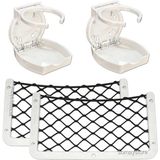 Tekne Karavan Seti Katlanır Bardaklık Oval ve Eşya Filesi 32X17CM - Beyaz