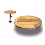 TEKNE VE KARAVAN İÇİN İROKO AHŞAP MASA TABLASI ÇAP 60CM