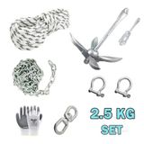 Tekne Ve Şişme Bot İçin Hazır Çapa Seti 2.5kg Şemsiye Çapalı