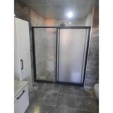 Teknesiz Duşakabin Siyah Profil Plastik Camlı ND421 - 105 CM