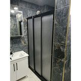 Teknesiz Duşakabin Siyah Profil Plastik Camlı ND426 - 90 CM