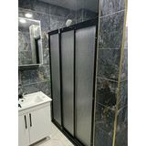 Teknesiz Duşakabin Siyah Profil Plastik Camlı Nd426
