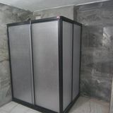 Teknesiz Duşakabin Siyah Profil Plastik Camlı ND427 - 120X90