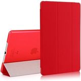 TEKNETSTORE Apple Ipad Air 1 / 2 Ipad Nesil 9.7 Kılıf Pu Deri Smart Case A1566 A1567 Gri - Kırmızı