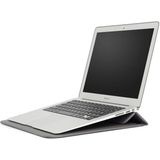 TEKNETSTORE Apple Macbook Air M2 15 Inç 2023 M2 Çip A2941 Uyumlu Deri Mıknatıslı Çanta Stantlı Şık Tasarım - Gri - RENK
