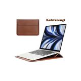 TEKNETSTORE Apple Macbook Air M2 15 Inç 2023 M2 Çip A2941 Uyumlu Deri Mıknatıslı Çanta Stantlı Şık Tasarım