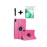 TEKNETSTORE Honor Pad X8A 11 inç 2024 ile Uyumlu 360° Dönebilen Standlı Tablet Kılıfı, Ekran Koruyucu ve Kalem Seti, Pembe