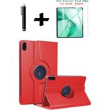 TEKNETSTORE Honor Pad X8A 11 Inç 360° Dönebilen Standlı Tablet Kılıfı Ekran Koruyucu ve Kalem Seti - Kırmızı