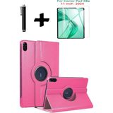 TEKNETSTORE Honor Pad X8A 11 Inç 360° Dönebilen Standlı Tablet Kılıfı Ekran Koruyucu ve Kalem Seti - Pembe