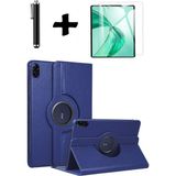 TekNetStore Honor Pad X8B 11 Inç 2026 360° Dönebilen Standlı Tablet Kılıfı Ekran Koruyucu ve Kalem Seti - Lacivert