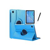 TEKNETSTORE Huawei MatePad T10/T10S ile Uyumlu 360 Dönebilen Standlı Koruyucu Kılıf, Nano Cam ve Kalem Seti, Mavi