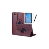 TEKNETSTORE Huawei MatePad T10/T10S ile Uyumlu 360 Dönebilen Standlı Koruyucu Kılıf, Nano Cam ve Kalem Seti, Mor