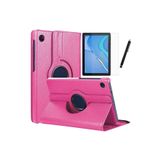 TEKNETSTORE Huawei MatePad T10/T10S ile Uyumlu 360 Dönebilen Standlı Koruyucu Kılıf, Nano Cam ve Kalem Seti, Pembe