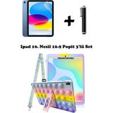 TEKNETSTORE Ipad 10. Nesil 10.9 2022 Uyumlu Kılıf Popit Askılı Stand Koruyucu Eğlenceli 3'lü Set A2696