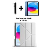 TEKNETSTORE iPad 10. Nesil ile Uyumlu Kılıf, Ekran Koruyucu ve Kalem Seti, Silikon Arka Kapak, Stand Fonksiyonlu, Uyku Modu, Gri