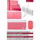 TekNetStore Ipad 11.nesil A16 11INÇ/10.NESIL 10.9inç Uyumlu Kılıf Avuç Içi Red Kalem Bluetooth Klavye Mouse Seti